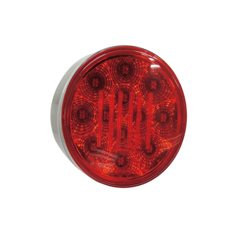 RTE Custom Trucks Lucidity 22551 LED rear lamp showing bright red LED lights on a vehicle tail light assembly