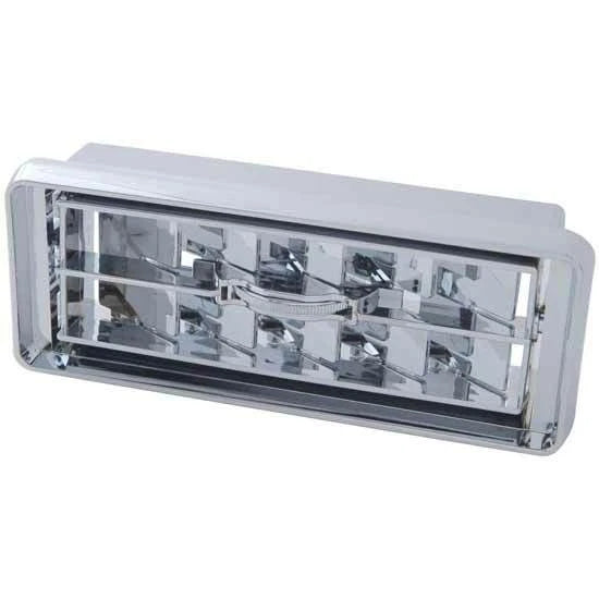 Chrome AC centre vent for trucks, RTE Custom Trucks, showing a shiny metallic finish and detailed design.