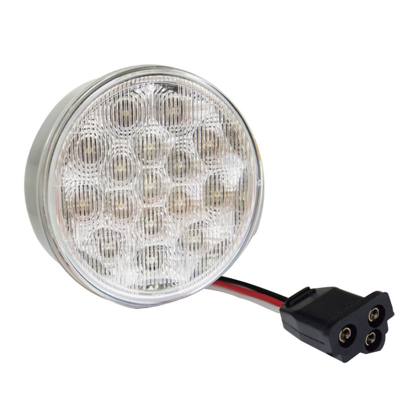 RTE Custom Trucks Lucidity 22551 LED rear lamp showing bright red and clear lens with mounting hardware.