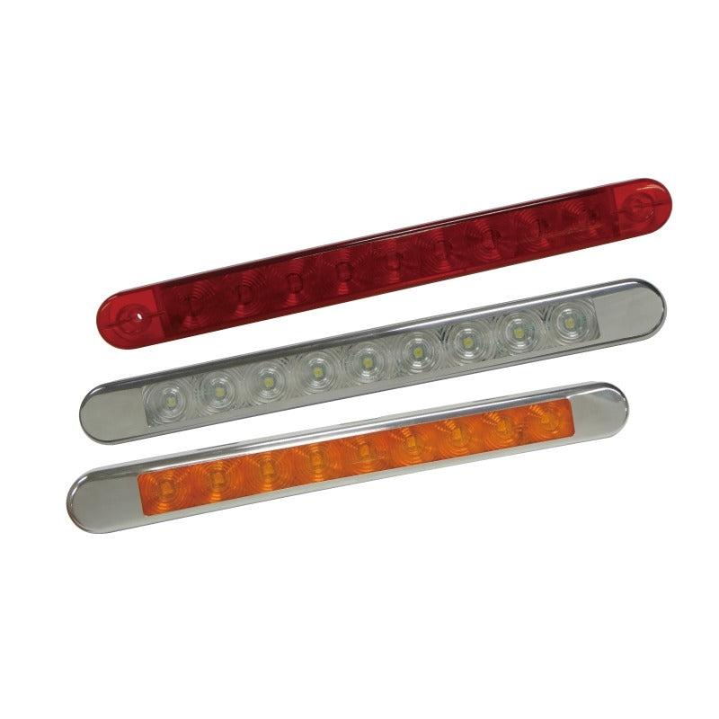 RTE Custom Trucks Lucidity 26154 LED indicator strip lamp mounted on vehicle with multiple bright LED lights.