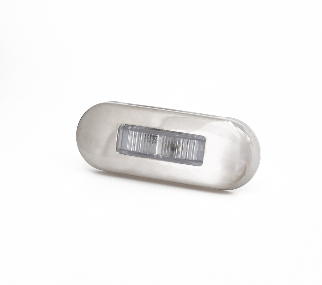 RTE Custom Trucks Lucidity 26260 LED Marker Lamp with clear lens and black housing, mounted on a vehicle for visibility.