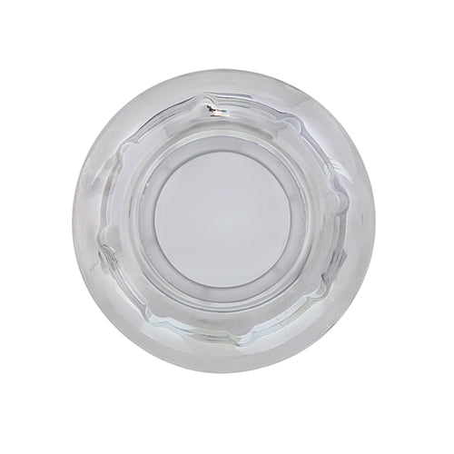 Chrome dash control knob by RTE Custom Trucks, featuring a sleek metallic finish and textured grip for dashboard control.