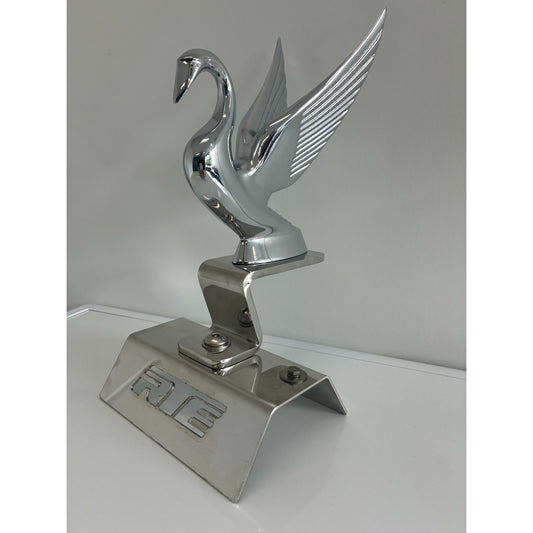 RTE Custom Trucks Swan Hood Ornament Mounting Bracket with durable metal design for secure ornament attachment.