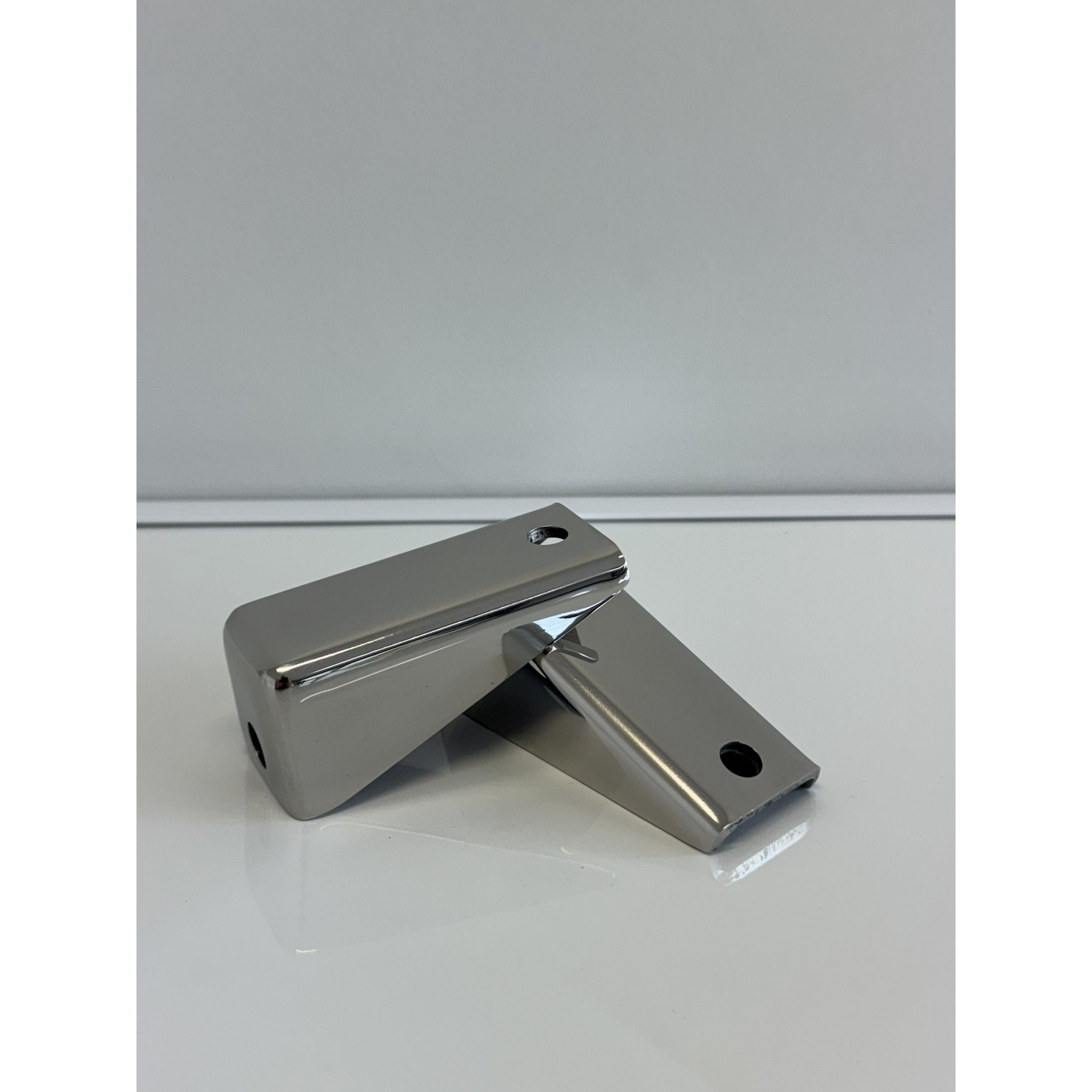 RTE Custom Trucks heavy duty spotter mirror brackets mounted on a vehicle, showcasing strong metal construction and design.
